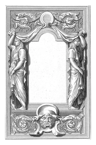 Ozdobna Ramka Stronę Tytułową Bernard Picart 1683 1733 Pusty Kartusz — Zdjęcie stockowe