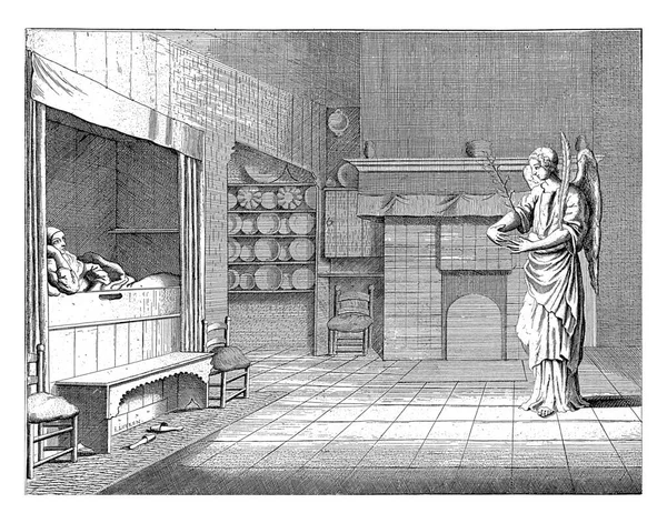 Objawienie Się Anioła Wdowie Grietje Claes Jan Luyken 1678 Objawienie — Zdjęcie stockowe