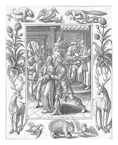 Pilátus Ártatlanul Mossa Kezeit Antonie Wierix Maerten Vos Után 1582 — Stock Fotó