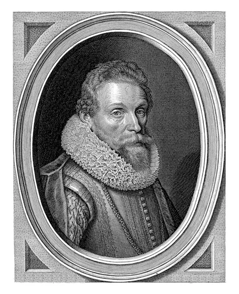 Portrait Willem Van Den Hove Age Chest Piece Collar Oval — Stock Photo, Image