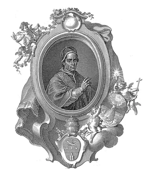 Портрет Климента Xiv Йоганн Есаяс Нільсон 1769 1788 — стокове фото