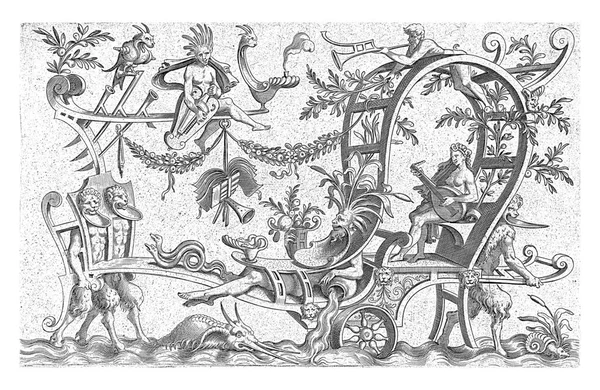 Триумфальная Колесница Которой Женщина Лютней Анонимная После Корнелис Бос 1550 — стоковое фото