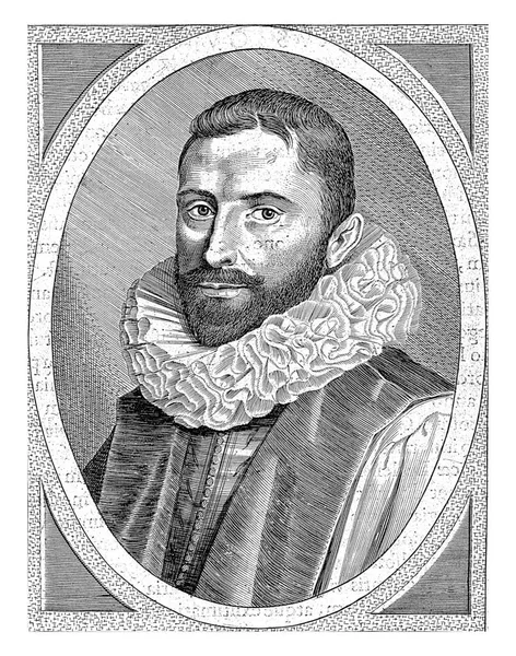 Portrait Petrus Cunaeus Passe Майстерня 1625 Портрет Петруса Кунея Професора — стокове фото