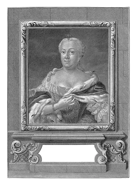 Ritratto Maria Teresa Imperatrice Romano Tedesca Christian Friedrich Fritzsch 1755 — Foto Stock