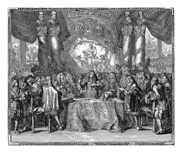威廉三世亲王被任命为荷兰武装部队总司令的情况介绍和说明 — 图库照片
