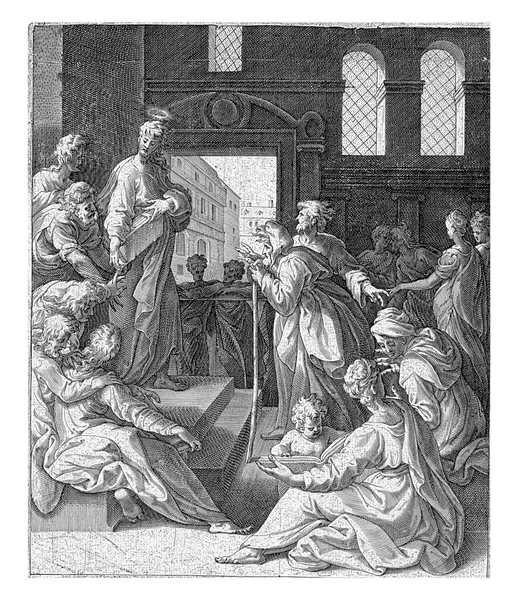 Christus Predigt Tempel Seines Geburtsortes Nazareth Steht Auf Einem Podest — Stockfoto