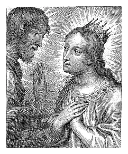 冠を被ったマリアとキリスト — ストック写真