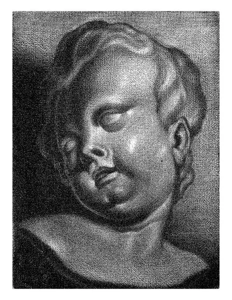 Bust Putto Petrus Camper 1742 Vintage Graverad — Stockfoto