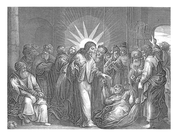 Christ Forgives Paralyzed Man Sins Salomon Savery Attributed Johann Sadeler — Stock Photo, Image