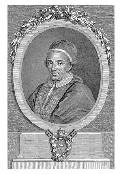 Portret Klemensa Xiv Owalnej Oprawie Jean Baptiste Tilliard Giovannim Dominico — Zdjęcie stockowe
