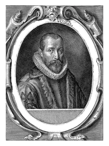 Portrait Johannes Wtenbogaert Crispijn Van Passe 1574 1637 Портрет Проповідника — стокове фото