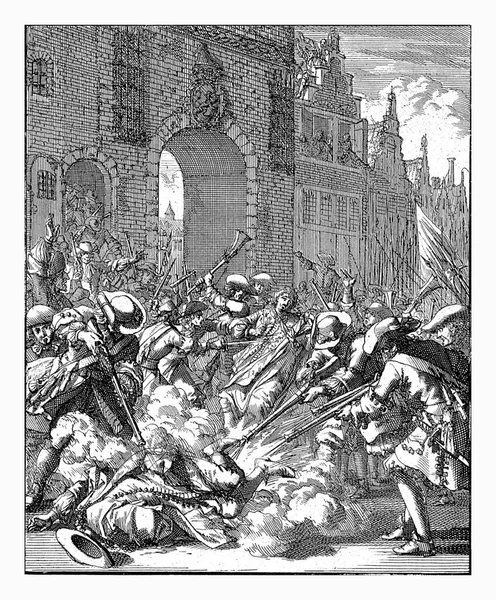 Вбивство Братів Вітт 1672 Лейкен 1698 Вбивство Йогана Корнеліса Вітта — стокове фото