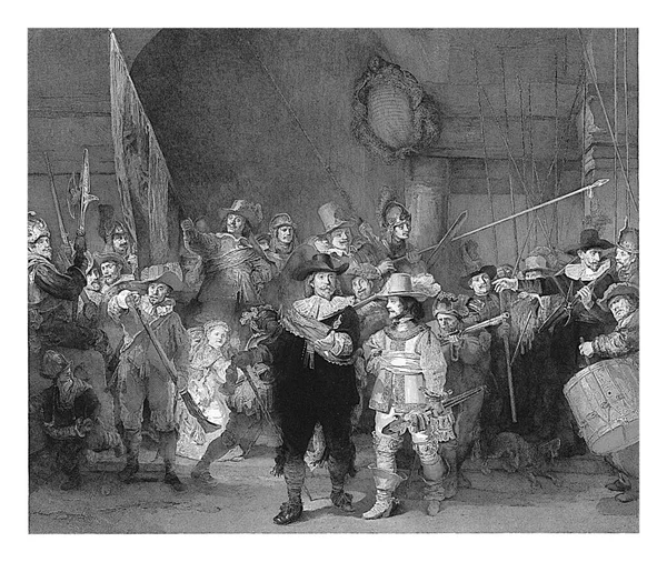 Yüzbaşı Frans Banninck Cocq Teğmen Willem Van Ruytenburch Onbaşılıkları Rembrandt — Stok fotoğraf