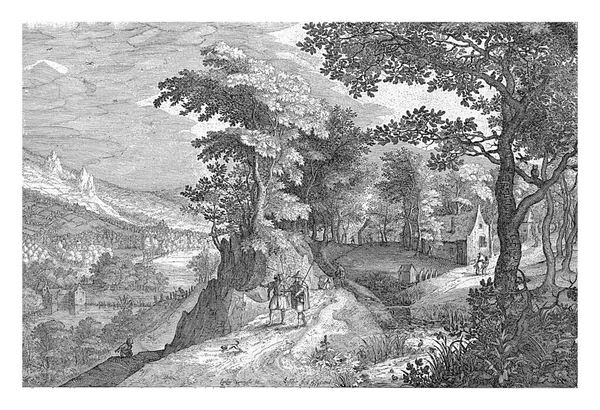 Krajobraz Tobiasem Aniołem Claesem Janszem Visscher Gilles Van Coninxloo 1608 — Zdjęcie stockowe