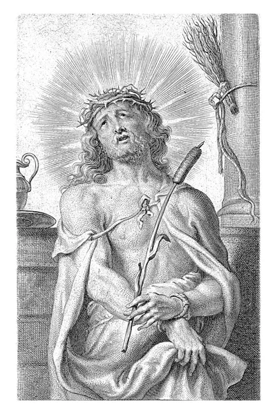 Христос Показаний Людям Ecce Homo Корнелісу Галле 1638 1678 Гравірування — стокове фото