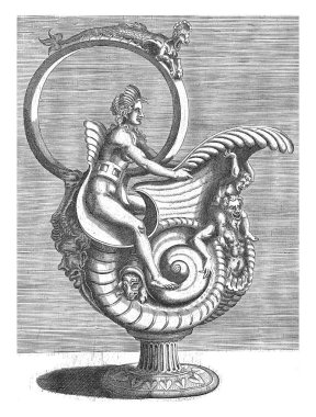 Salyangoz kabuğu şeklindeki sürahi, kulakta Balthazar van den Bos, Cornelis Floris (2., 1548) 'den sonra bir kadın..