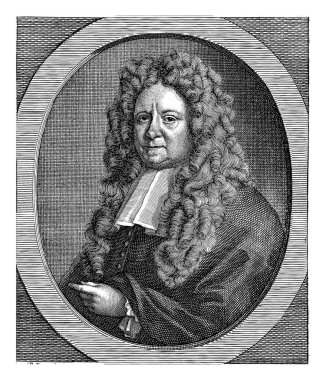 74 yaşında, Didericus Liebergen 'in solunda bir oval odada Latince harflerle yazılmış bir portre. Portrenin altında Latince dokuz satır.