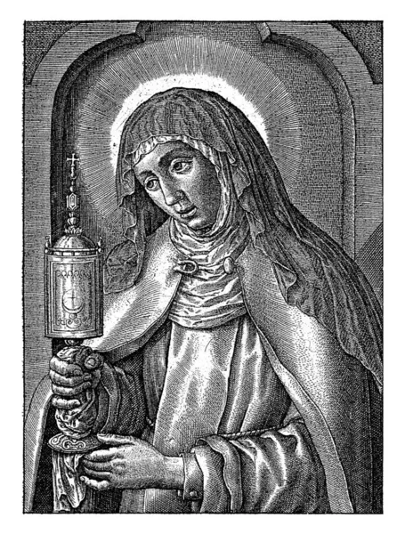 Clara Hieronymus Wierix 1563 Avant 1619 Sainte Clara Dans Habit — Photo