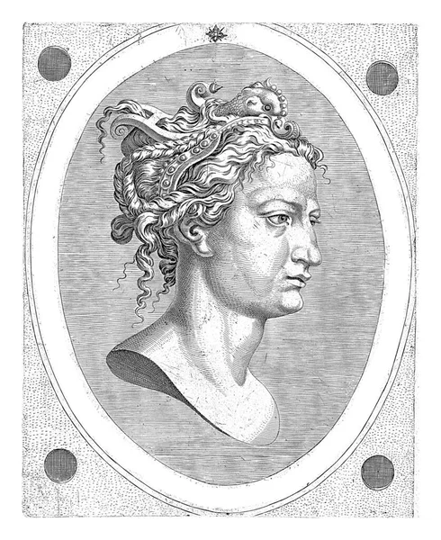 後にマーテン ファンHeemskerck 1548 1570彼女の髪に飾りを持つ若い女性の頭の形で若者の個性 — ストック写真