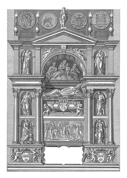 리아노 기념비는 로마의 마리아델아 니마에 가운데에는 향나무 — 스톡 사진
