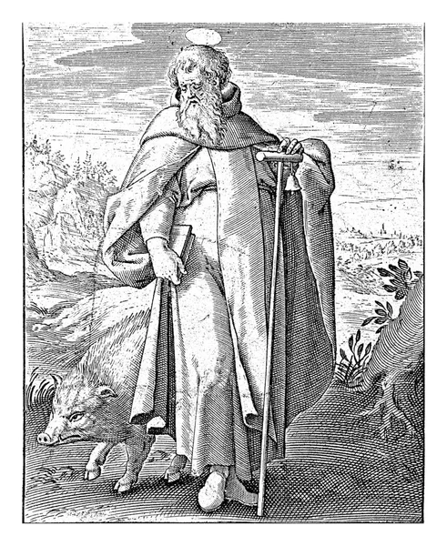 Antonius Grote Antonie Wierix 1565 Voor 1604 Landschap Met Heilige — Stockfoto