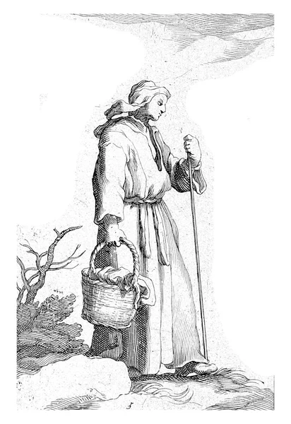 Jonge Boer Wandelende Vrouw Frederick Bloemaert Naar Abraham Bloemaert 1635 — Stockfoto
