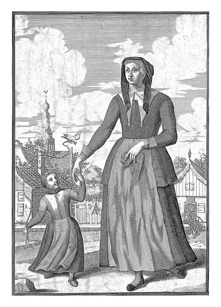 Жена Фермера Заандама Питер Ван Ден Берге 1669 1689 Году — стоковое фото
