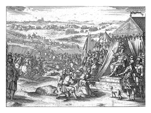 Французский Король Филипп Ярмарка Побеждает Графа Фландрии Верне Фурн 1296 — стоковое фото