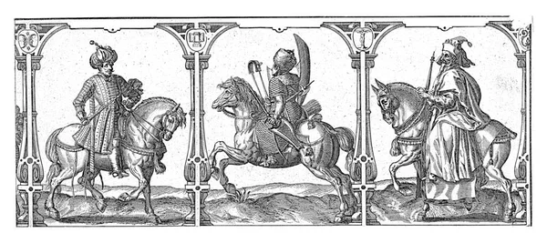 ペルシャ王 モスコビア大公 中国王の3人の馬の肖像画 それぞれのニッチな種類の — ストック写真