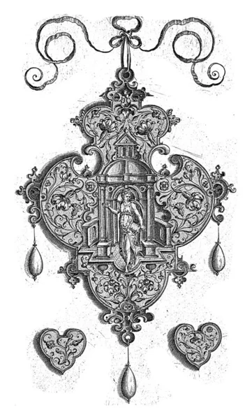 Avverso Del Ciondolo Con Fides Collaert Dopo Hans Collaert 1585 — Foto Stock