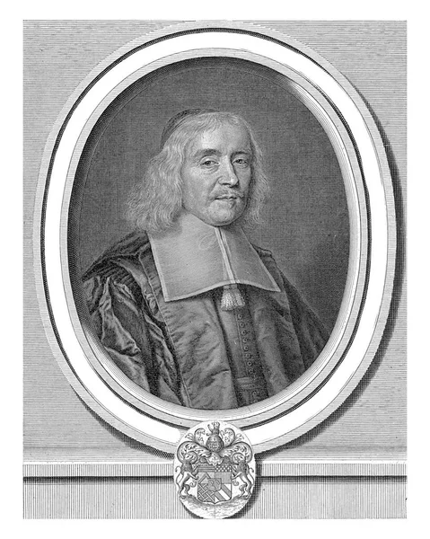 Porträtt Jacques Favier Boulay Nicolas Pitau Efter Philippe Champaigne 1668 — Stockfoto