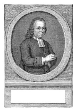 Theodorus Lubbers 'ın oval bir tablonun sağındaki yarım boy portresi. Portre, adının ve bilgilerinin Hollandaca iki satırda yer aldığı bir kaide üzerinde duruyor..