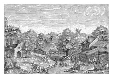 Bir handa insanlar parti yapmak ve içmek için çatı altında banklarda otururlar. İki adam bir kuyunun yanında yerde yatar ve sızıp kalırlar..