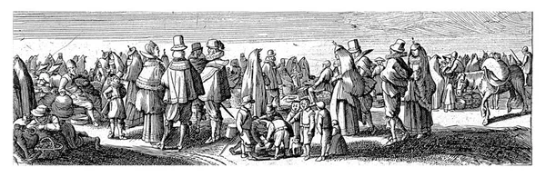 Marknadsscen Med Barn Som Leker Jan Van Velde 1603 1652 — Stockfoto