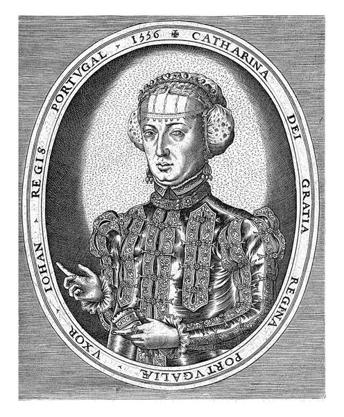 Porträt Katharina Von Habsburg Königin Von Portugal Halblang Nach Links — Stockfoto