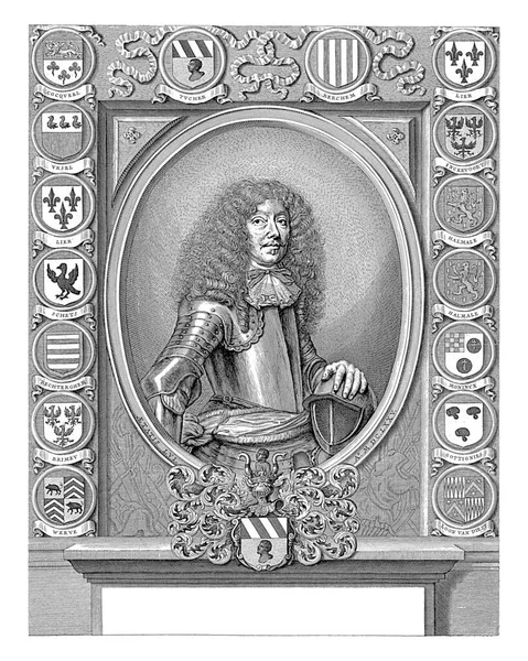 Portrait Johannes Antonius Tucher Ans Armure Main Posée Sur Casque — Photo