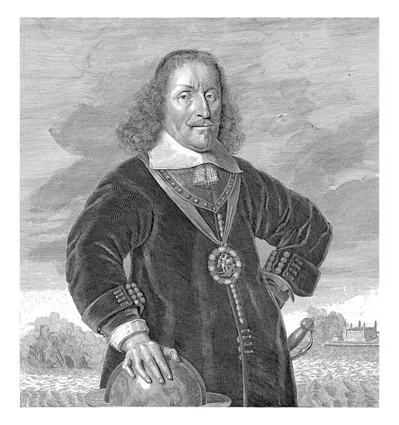 ウィット コルネリス ウィズの肖像 アブラハム ブルッテリング ヘンドリック マルテンツの後 1658年から1690年にかけてのサイモン ブリーガーの肖像画 海軍提督ウィット — ストック写真