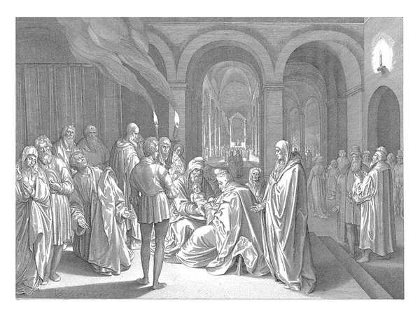 Obrzezanie Chrystusa Nicolaes Bruyn 1620 Rocznik Wygrawerowany — Zdjęcie stockowe