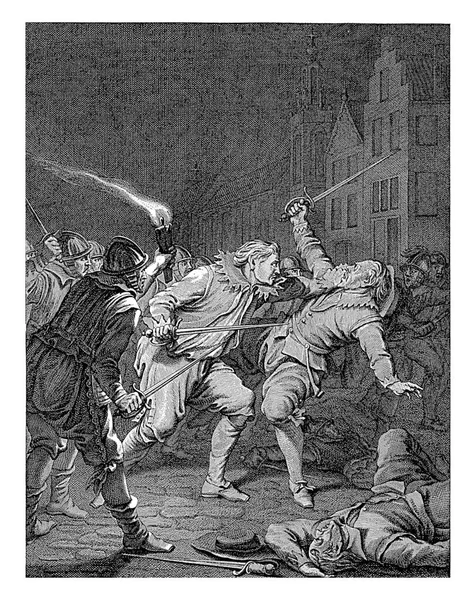 Frezin Frezin Zdrajca Bredy Zostaje Zabity Mieczem Przez Goigniesa 1581 — Zdjęcie stockowe