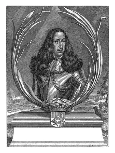 1675年至1677年期间 维尔赫莫萨公爵 荷兰哈布斯堡总督卡洛斯 德古雷亚的画像 — 图库照片