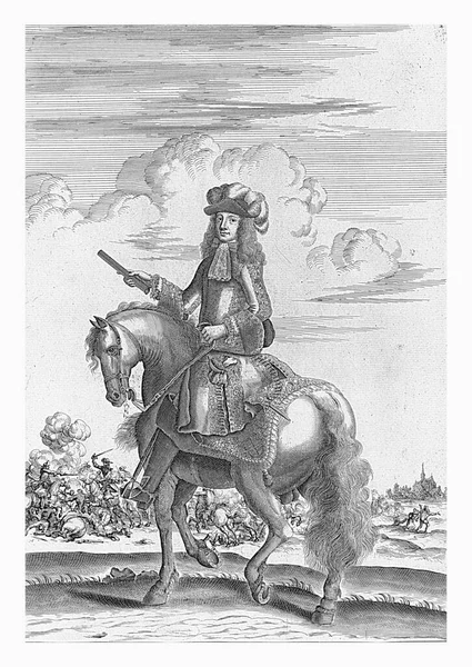 Retrato Equestre Hendrik Casimir Conde Nassau Dietz Jan Luyken 1698 — Fotografia de Stock