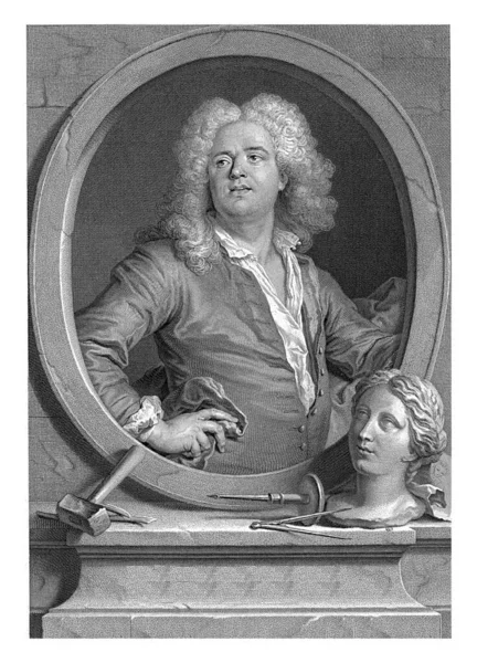 Retrato Guillaume Constron Nicolas Larmessin Iii Depois Jacques Lyen 1694 — Fotografia de Stock
