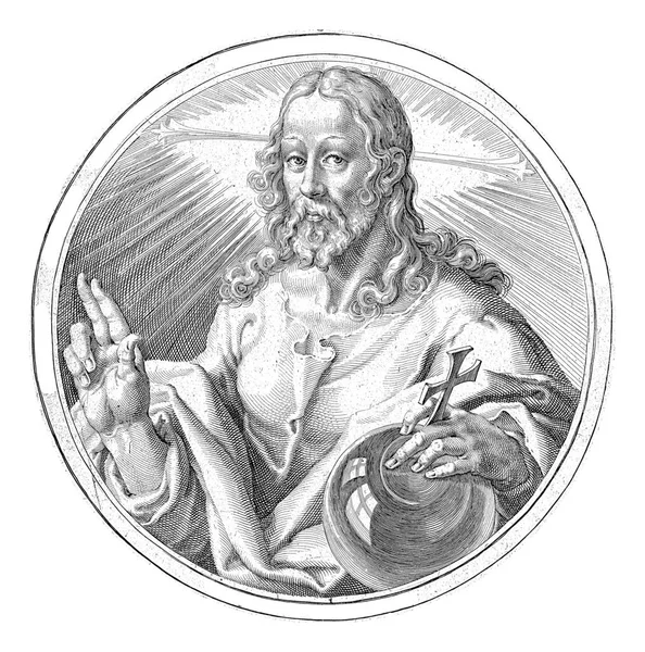 Chrystus Jako Salvator Mundi Zacharias Dolendo Jakubie Gheyn 1596 — Zdjęcie stockowe