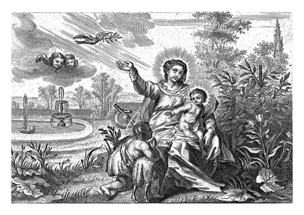 Mary Child John Baptist Hortus Conclusus Cornelis Galle 1638 1678 — Stock Photo, Image