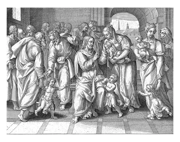 Απόστολοι Προσπαθούν Κρατήσουν Παιδιά Μακριά Από Τον Χριστό Χριστός Απαντά — Φωτογραφία Αρχείου