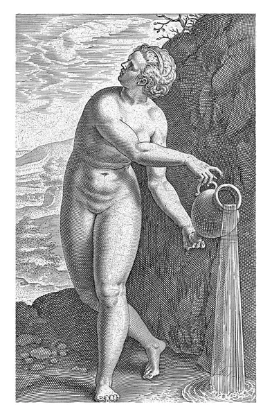 Wodna Nimfa Hipoccrene Philips Galle 1587 Wodna Nimfa Hipoccrene Patronka — Zdjęcie stockowe