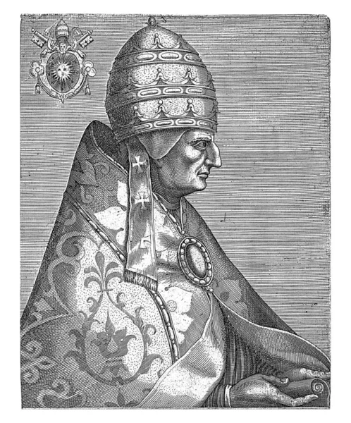 1585年或之后的反教者亚历山大五世的肖像 专著Arz — 图库照片