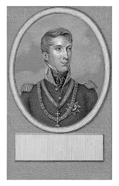 ウィレム2世の皇太子時代の肖像 ジェイコブ エルンスト マーカス 1816年ウィリアム2世の肖像 後のオランダ王 皇太子時代のヴィンテージ彫刻 — ストック写真
