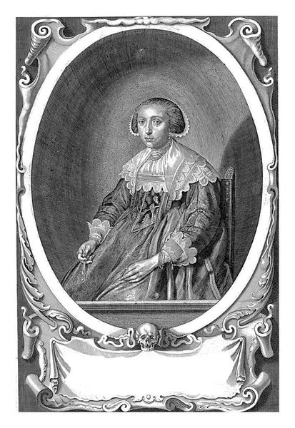 朱迪思 科特曼的肖像 保卢斯 庞蒂厄斯 1639年 皮埃特 科尔德之后 古老的雕刻品 — 图库照片