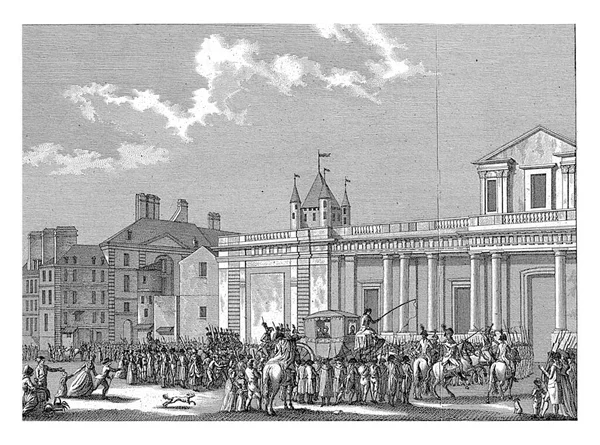 Luís Xvi Levou Templo 1792 Reinier Vinkeles Depois Jacques François — Fotografia de Stock